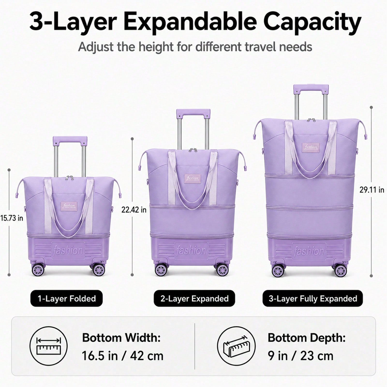 Borsa da viaggio espandibile c - Foldable Rolling Luggage Bag recensione e prezzo